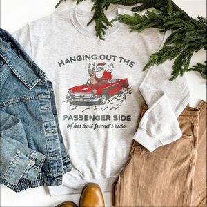 Gray Santa Graphic Sweatshirt